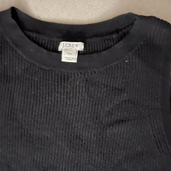 J. Crew Factory Black Sleeveless Ribbed Sweater with Tie Sides Sz XXS - Picture 2 of 5